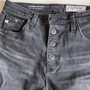 AG brand, size 29R, high rise, straight leg, cropped jean.